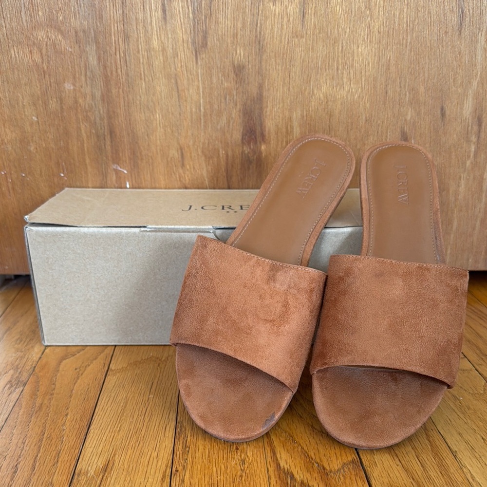 J. Crew Women's Brown Suede Slide Sandals